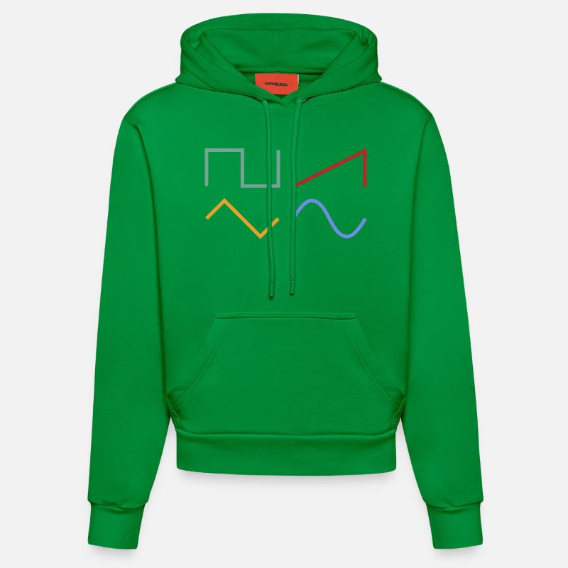 WAVEFORMS - Sweat à capuche bio ajusté fabriqué en UE - City Green
