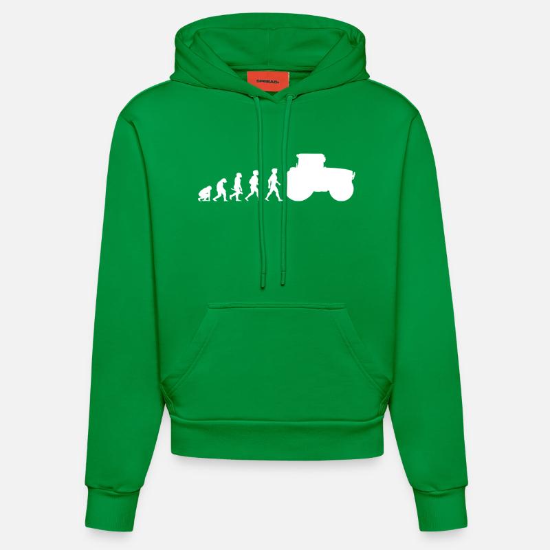 Evolution tracteur tracteur tracteurs - Sweat à capuche bio ajusté fabriqué en UE - City Green