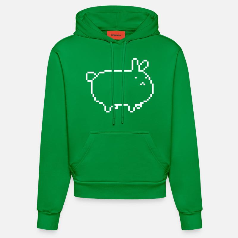 rabbit_pixel - Sweat à capuche bio ajusté fabriqué en UE - City Green