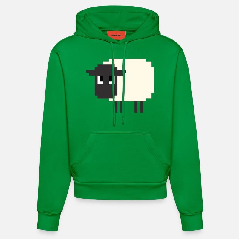 Mouton 8 bits - Sweat à capuche bio ajusté fabriqué en UE - City Green