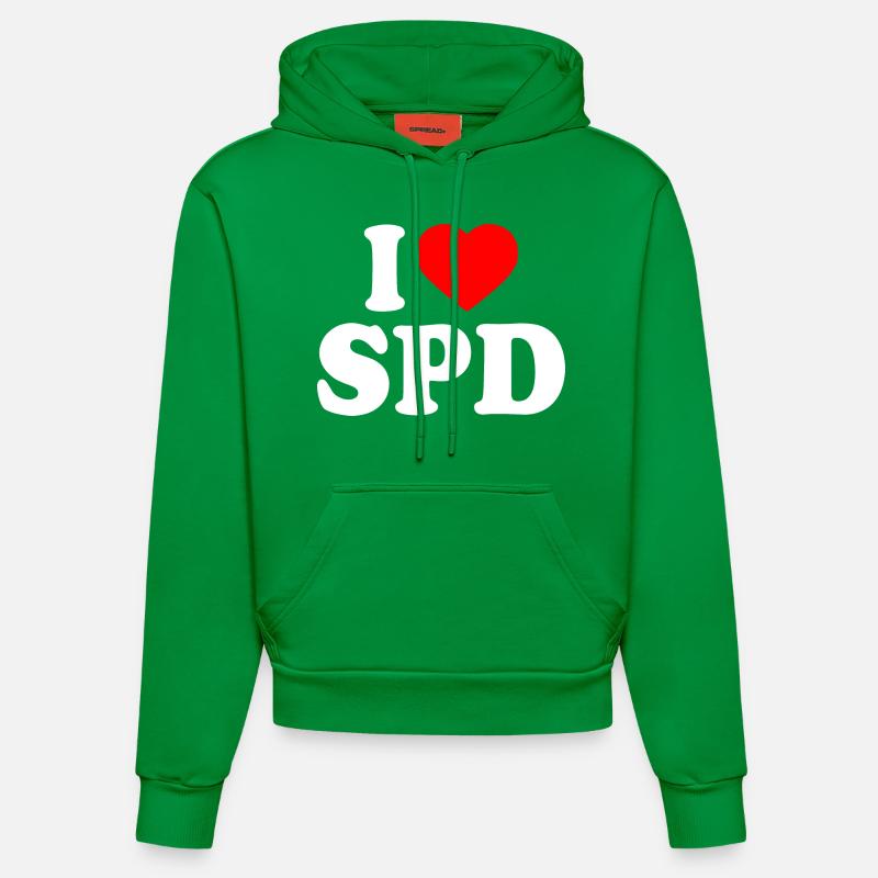 J’adore le spd - Sweat à capuche bio ajusté fabriqué en UE - City Green