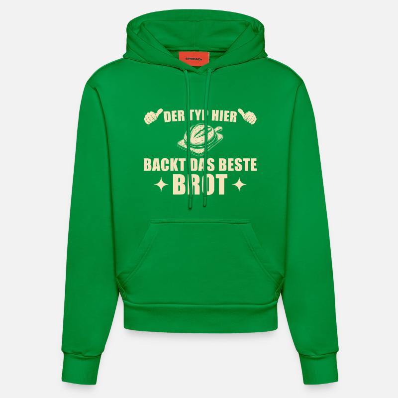 Brot backen - Bester Bäcker Geschenkidee - Organic Fitted Hoodie Made in EU - City Green