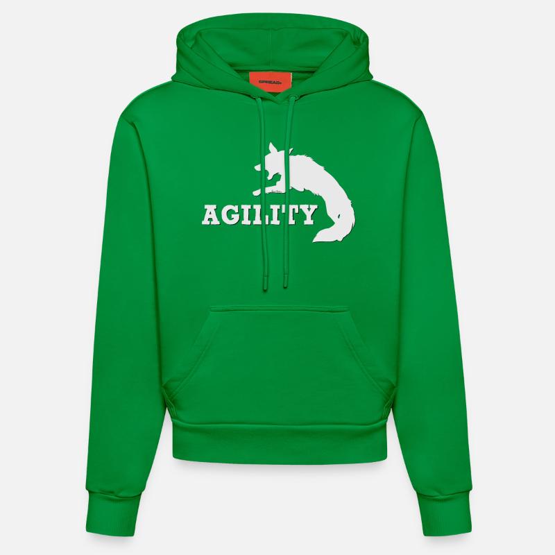 Agility Border Blanc - Sweat à capuche bio ajusté fabriqué en UE - City Green