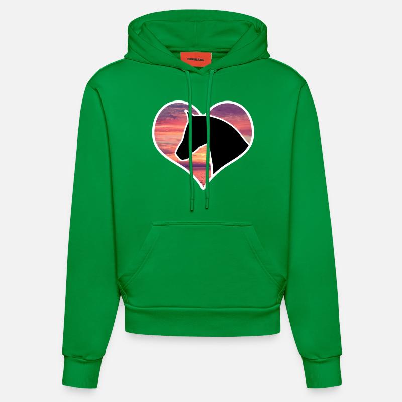 Cheval à coeur - Sweat à capuche bio ajusté fabriqué en UE - City Green