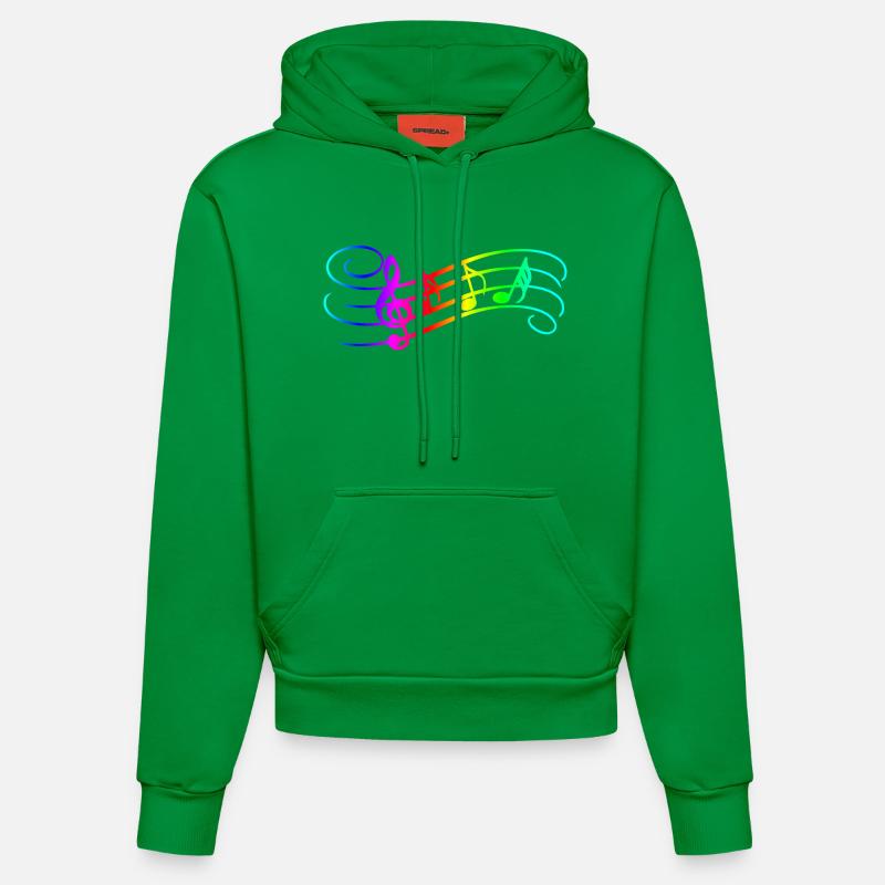 Notes de musique - Sweat à capuche bio ajusté fabriqué en UE - City Green