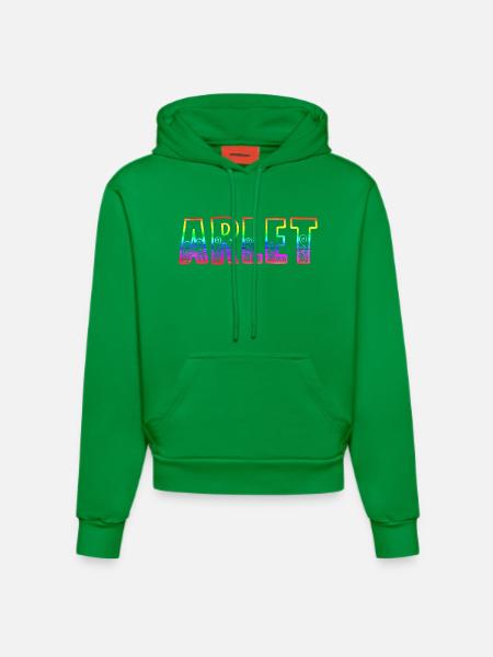 arlet rs rainbow - Organic Fitted Hoodie Made in EU - City Green