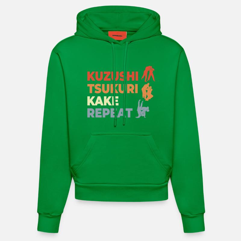 Judo Techniques - Sweat à capuche bio ajusté fabriqué en UE - City Green