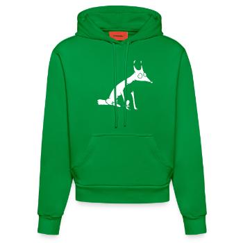 White fox no 1 - Organic Fitted Hoodie Made in EU - City Green - Vorne