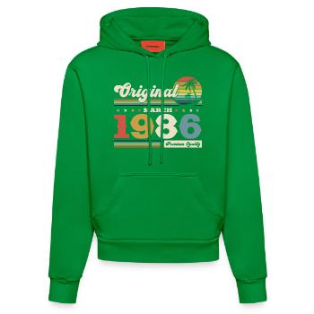 40ème anniversaire cadeau mari Vintage mars 1986 - Sweat à capuche bio ajusté fabriqué en UE - City Green - Devant