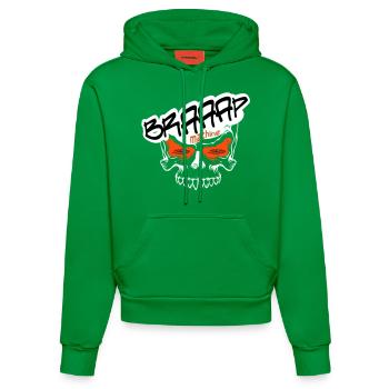 Braaap BIG Skull - Organic Fitted Hoodie Made in EU - City Green - Vorne