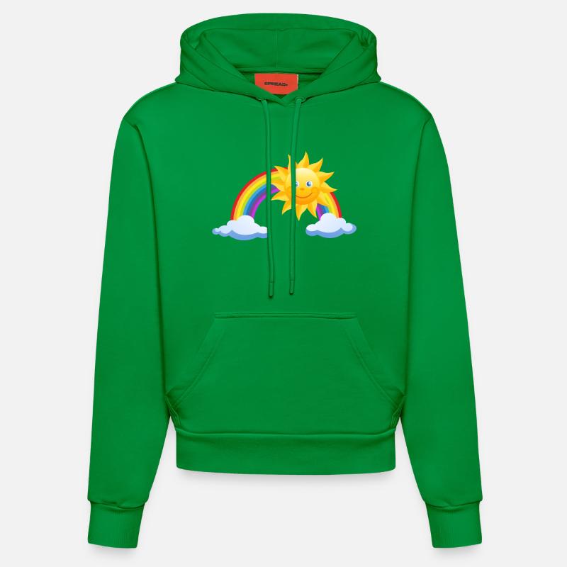 arc-en-soleil comme un cadeau - Sweat à capuche bio ajusté fabriqué en UE - City Green