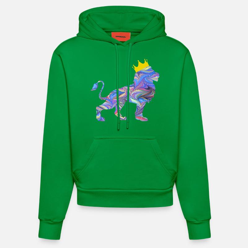 lion e 45 - Sweat à capuche bio ajusté fabriqué en UE - City Green