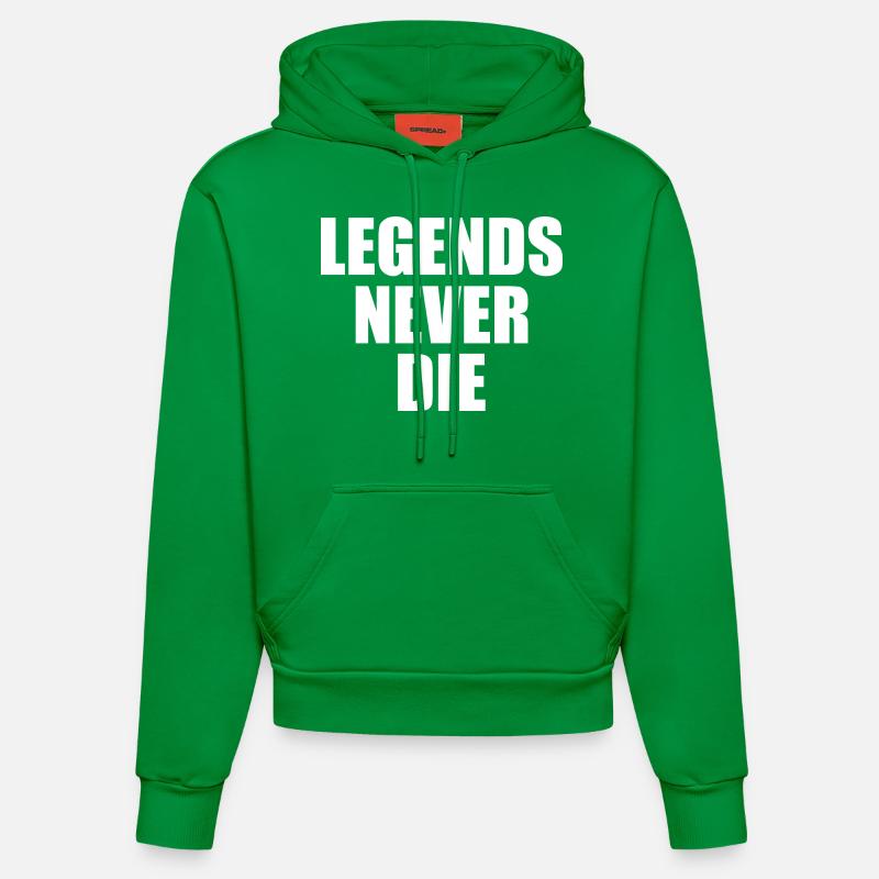 Legends never die - Sweat à capuche bio ajusté fabriqué en UE - City Green