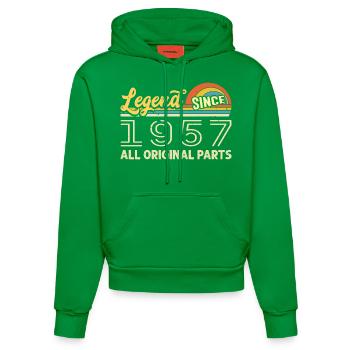 Legendär seit 1957 Geburtstag 1957 Jahrgang 1957 - Organic Fitted Hoodie Made in EU - City Green - Vorne