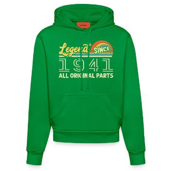 Legendary since 1941 Birthday 1941 Born 1941 - Organic Fitted Hoodie Made in EU - City Green - Front
