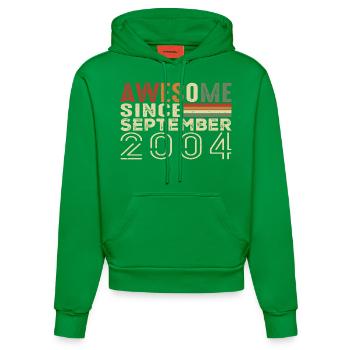 September 2004, Geburtstagsgeschenk September 2004 - Organic Fitted Hoodie Made in EU - City Green - Vorne