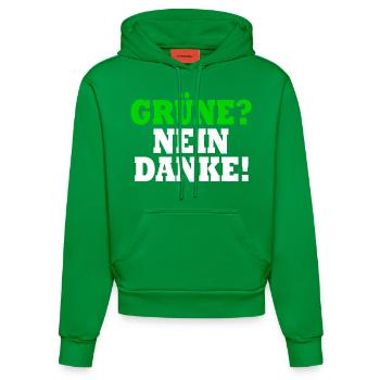 grüne nein danke - Organic Fitted Hoodie Made in EU - City Green - Vorne
