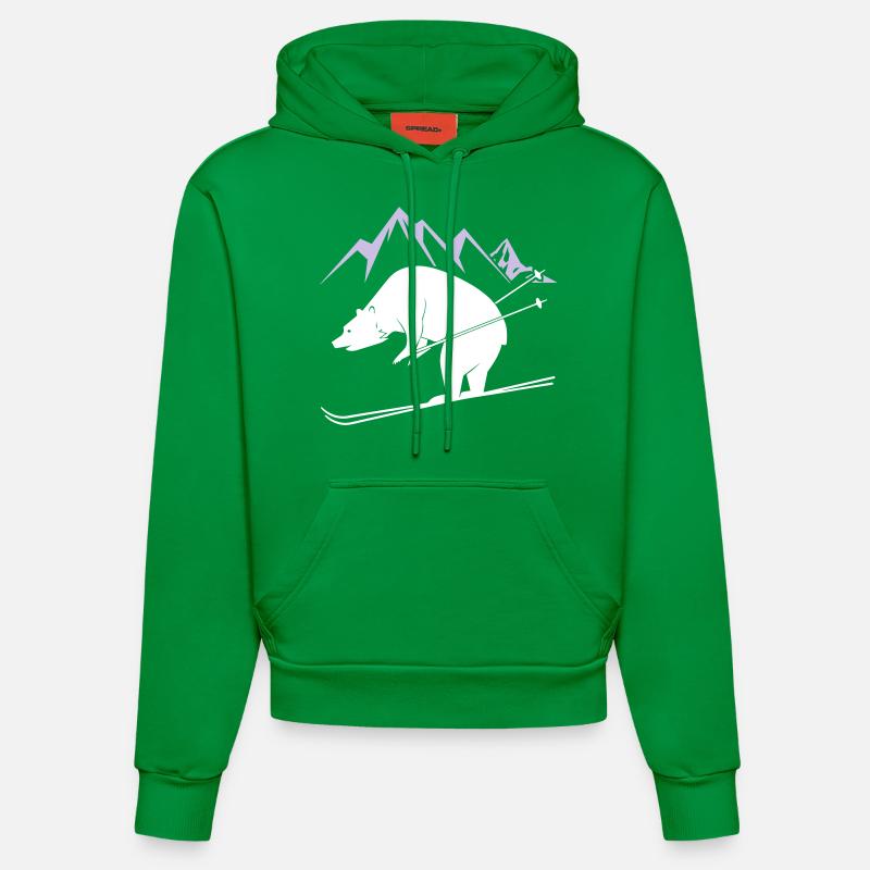 Ours de snowboard - Sweat à capuche bio ajusté fabriqué en UE - City Green