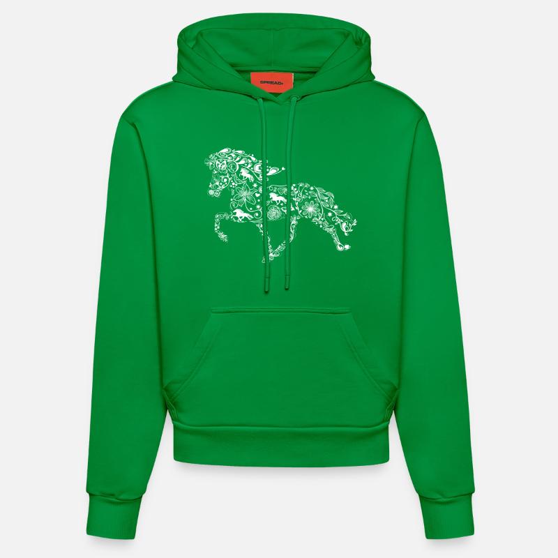 isi fleur blanche - Sweat à capuche bio ajusté fabriqué en UE - City Green