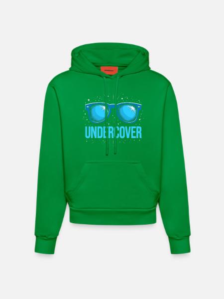 Undercover Costume - Sunglasses Fun - Organic Fitted Hoodie Made in EU - City Green
