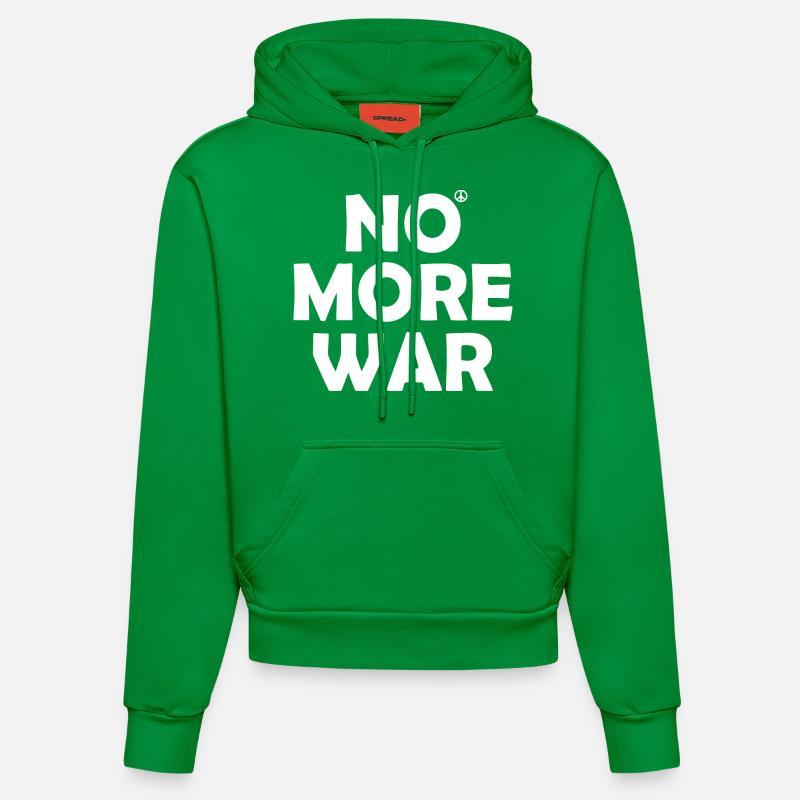 No more war - Sweat à capuche bio ajusté fabriqué en UE - City Green