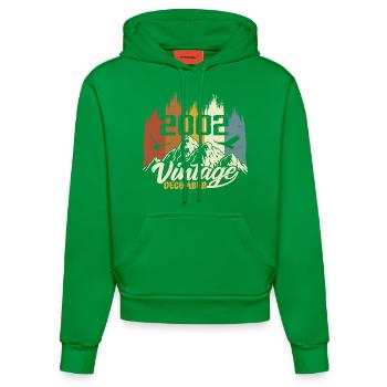 Birthday Gift born in December 2002 - Organic Fitted Hoodie Made in EU - City Green - Front
