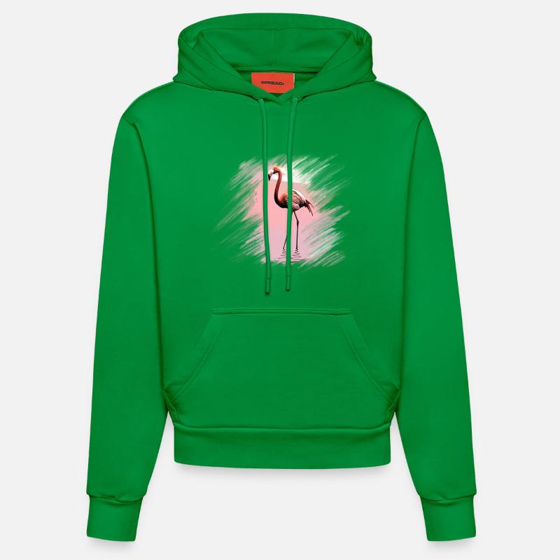 flamant - Sweat à capuche bio ajusté fabriqué en UE - City Green