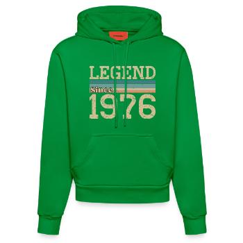 Legend since 1976 Anniversary 1976 Vintage - Organic Fitted Hoodie Made in EU - City Green - Front
