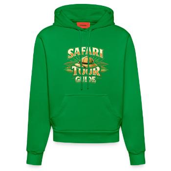 Safari Tour Guide Kostüm Karneval Afrika Zoo - Organic Fitted Hoodie Made in EU - City Green - Vorne