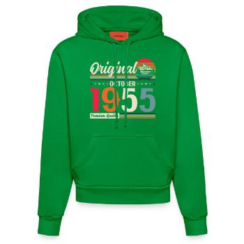 70. Geburtstag Legende Oktober 1955 Jahrgang 55 - Organic Fitted Hoodie Made in EU - City Green - Vorne