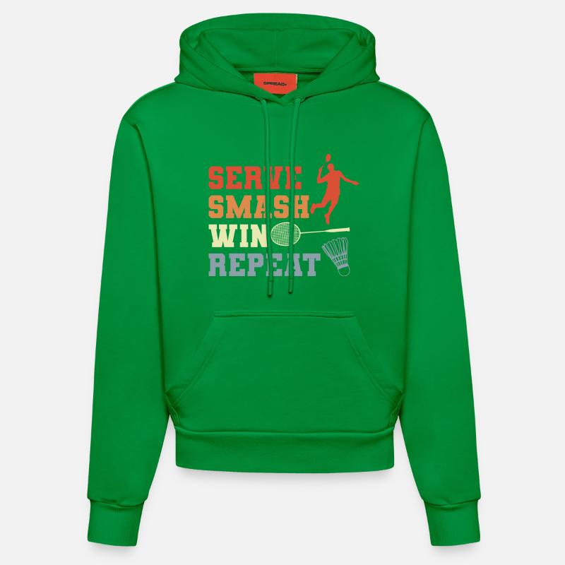 Badminton Routine - Sweat à capuche bio ajusté fabriqué en UE - City Green