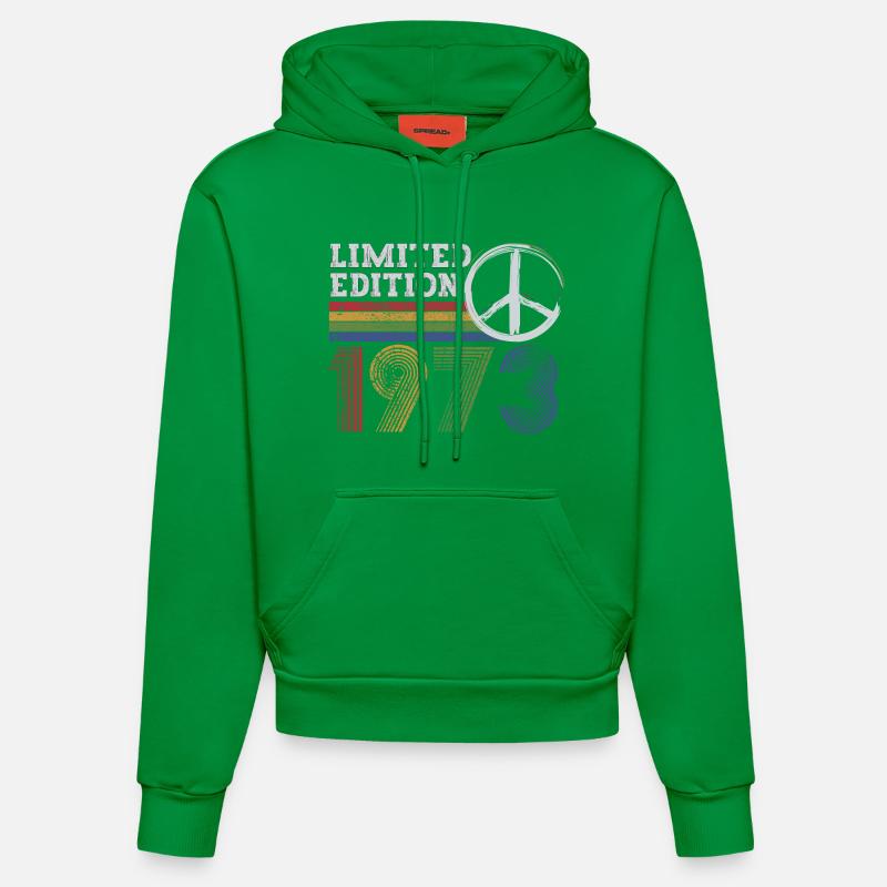 Edition Limitée Peace 1973 Rétro - Sweat à capuche bio ajusté fabriqué en UE - City Green