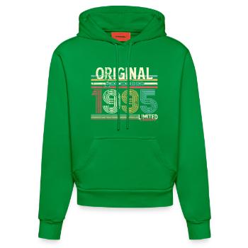 Retro September 1995 Vintage Design - Organic Fitted Hoodie Made in EU - City Green - Front