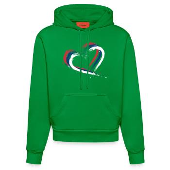 Drapeau de la Serbie - Sweat à capuche bio ajusté fabriqué en UE - City Green - Devant
