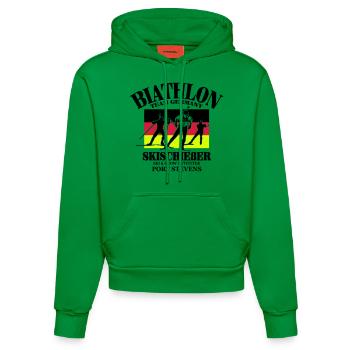 Biathlon - Langlauf - Oberhof - Ruhpolding - Organic Fitted Hoodie Made in EU - City Green - Vorne