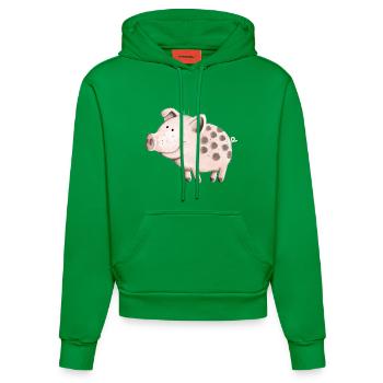 Süßes Schwein - Organic Fitted Hoodie Made in EU - City Green - Vorne