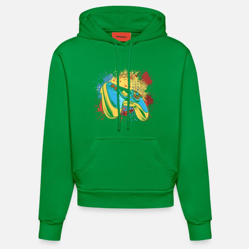 Graffiti de jeu - Sweat à capuche bio ajusté fabriqué en UE - City Green