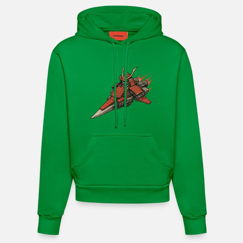 Vaisseau spatial samouraï - Sweat à capuche bio ajusté fabriqué en UE - City Green