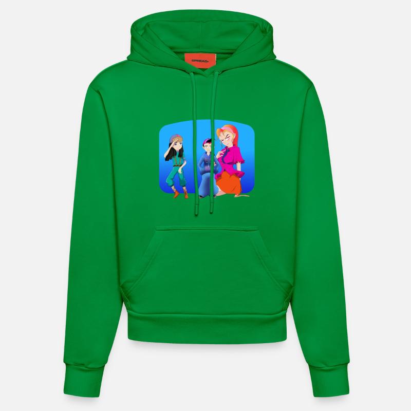 PLAN À TROIS FAMILIAL - Sweat à capuche bio ajusté fabriqué en UE - City Green