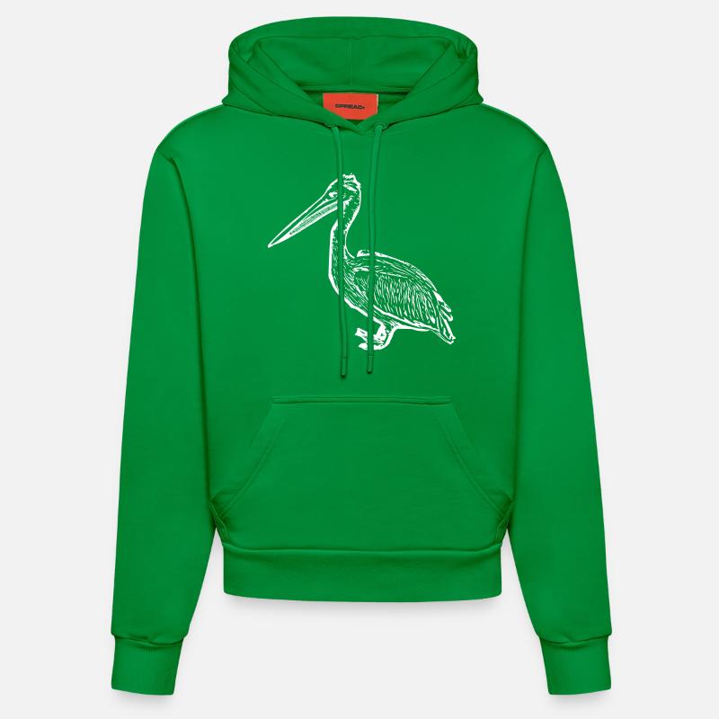 Pélicans Oiseaux Oiseaux Pelecanus - Sweat à capuche bio ajusté fabriqué en UE - City Green