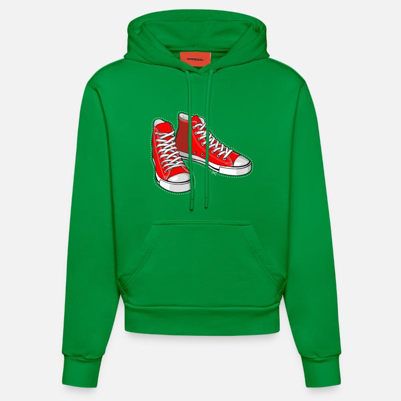 Baskets rouges - Sweat à capuche bio ajusté fabriqué en UE - City Green