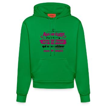 Amoureuse d'un agriculteur, humour cadeau - Sweat à capuche bio ajusté fabriqué en UE - City Green - Devant