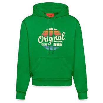 Vintage 1985 Vintage Birthday Gift 1985 - Organic Fitted Hoodie Made in EU - City Green - Front