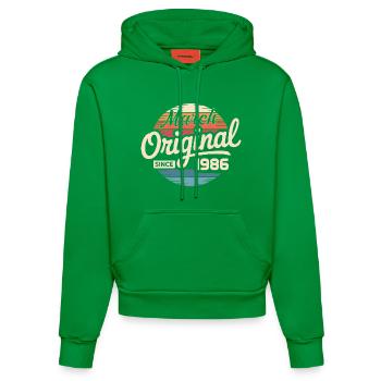 Legendary since march 1986 - Organic Fitted Hoodie Made in EU - City Green - Front