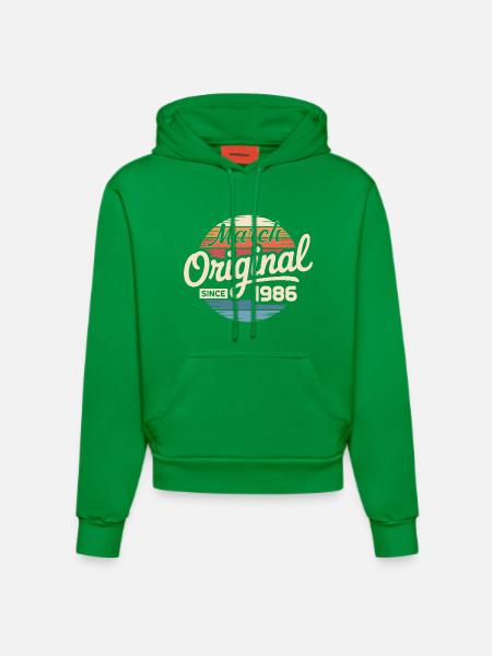 Legendary since march 1986 - Organic Fitted Hoodie Made in EU - City Green