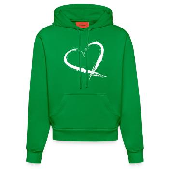 Herz Design Brush Neu Vektorgafik Weiß Street art - Organic Fitted Hoodie Made in EU - City Green - Vorne