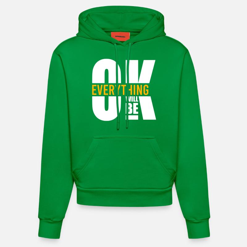 Alles wird gut Motivation - Organic Fitted Hoodie Made in EU - City Green