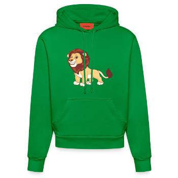 Un lion magnifique - Sweat à capuche bio ajusté fabriqué en UE - City Green - Devant