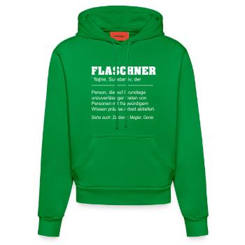 Flaschner lustige Definition - Organic Fitted Hoodie Made in EU - City Green - Vorne