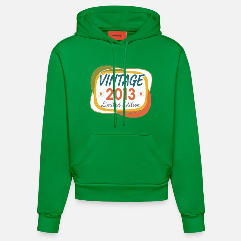 Vintage 2013 Bursdag Retro Limited - Organic Fitted hettegenser produsert i EU - City Green